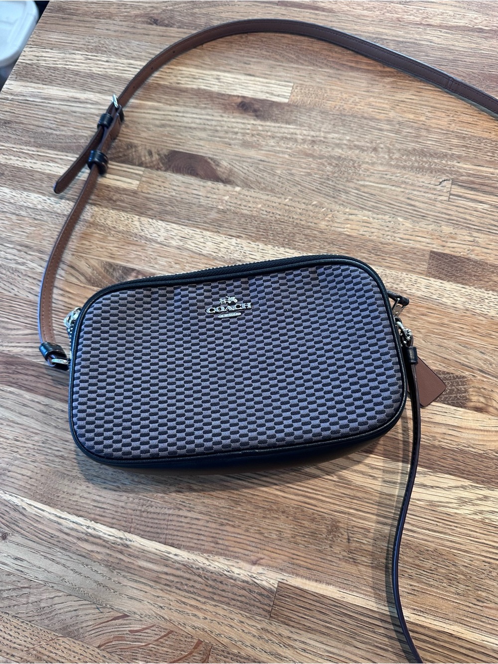 Coach Crossbody Pouch in Legacy Jacquard (Style
F87217).
